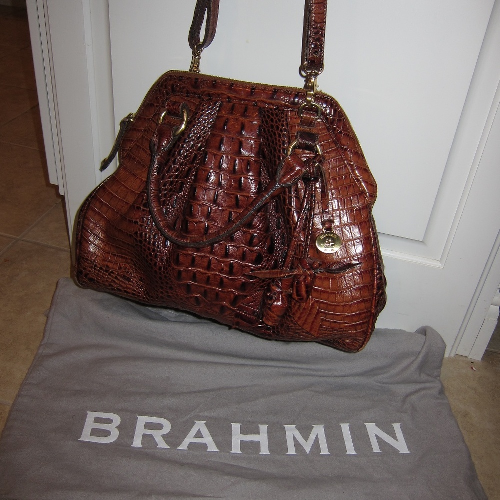 Brahmin Louis Rose Satchel in Pecan